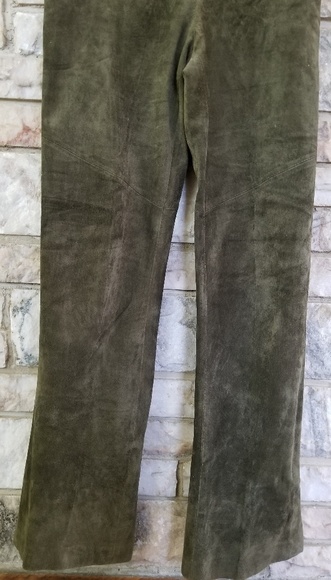 Finity genuine suede green bootcut pants. Size 8 - Picture 1 of 5
